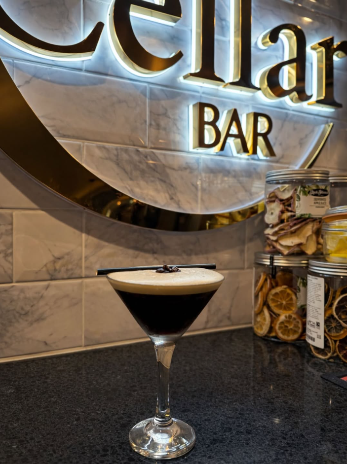 An espresso martini at The Cellar Bar